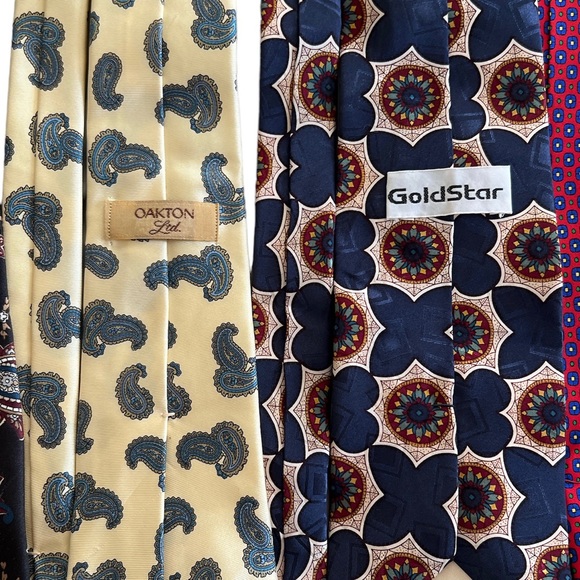 Men’s Lot of 6 Silk Geometric Neck Ties 57-58 in Pierre Balmain, American Living - Picture 11 of 12